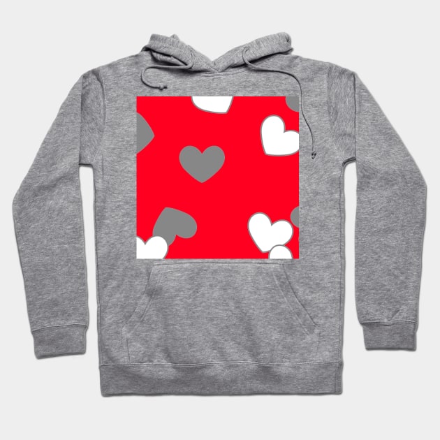 red heart black white background design Hoodie by Artistic_st